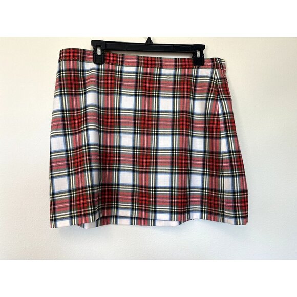 J. Crew Red Plaid A-Line Skirt - Picture 7 of 12